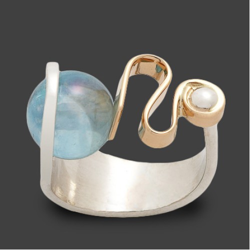 The Wave Ring in Sterling and 14K Gold